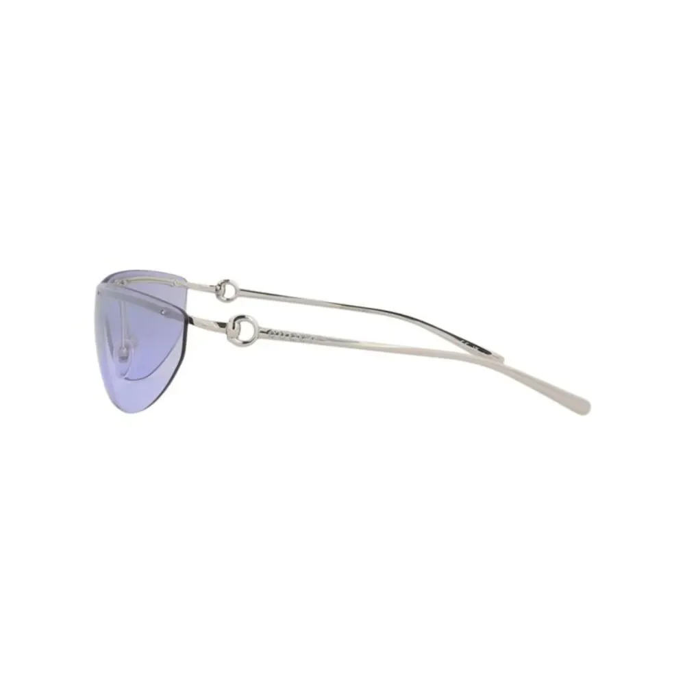 Gucci Shield-Frame Metal Sunglasses Silver Womens